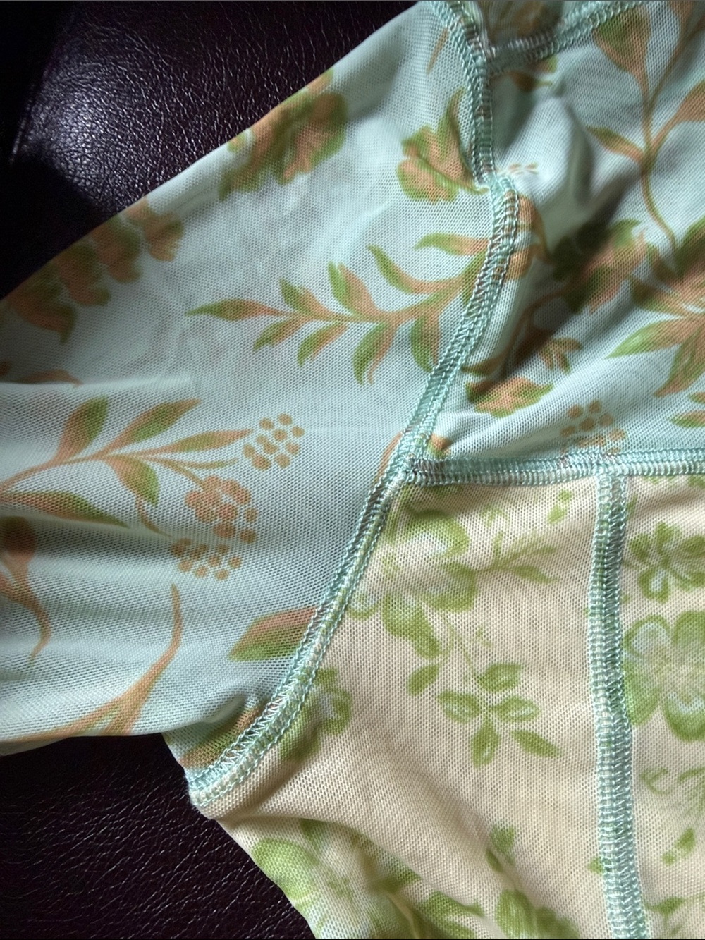 Free People Mint and Cream Floral Long-Sleeve Top - Picture 3 of 5